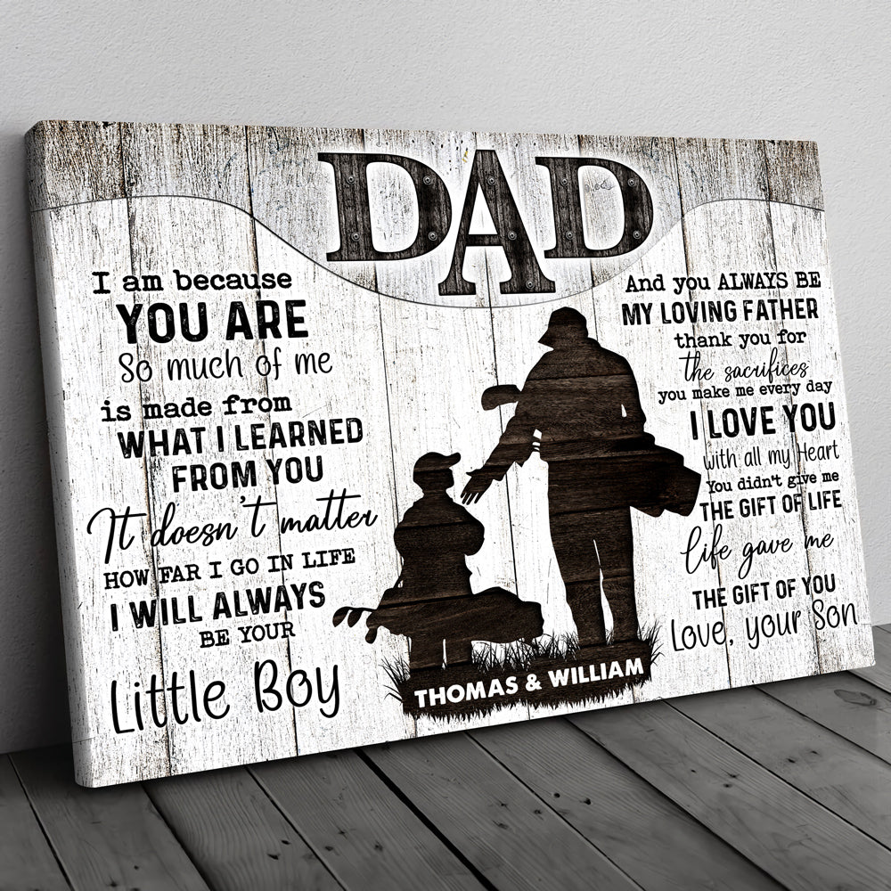 Dad Son Father Golf Thank You Meaningful Personalized Canvas
