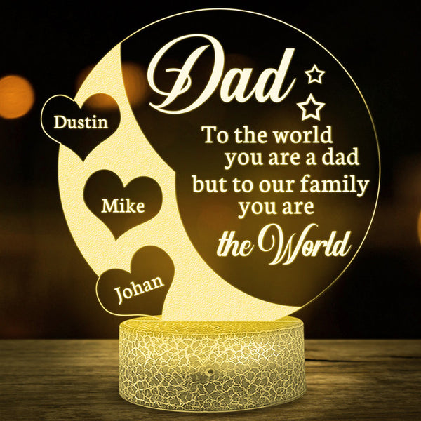 DadPersonalized Dad 3 Image With Message Acrylic Panel Night Light - Vista  Stars - Personalized gifts for the loved ones
