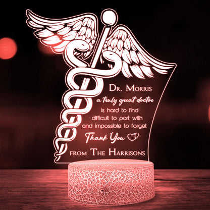 Doctor Appreciation Family Doctor Thank You Personalized Night Light