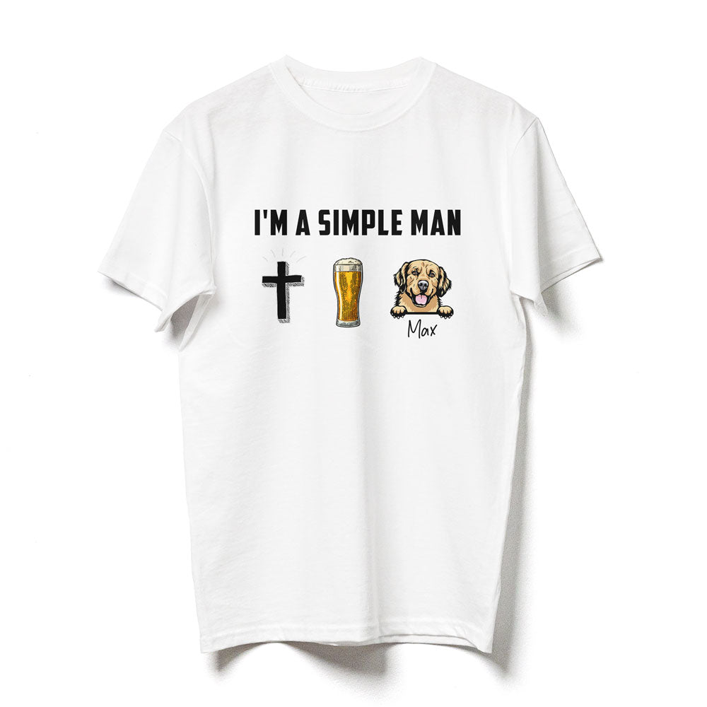 Dog Dad Christian Drinking Alcohol Dog Simple Man Personalized Shirt