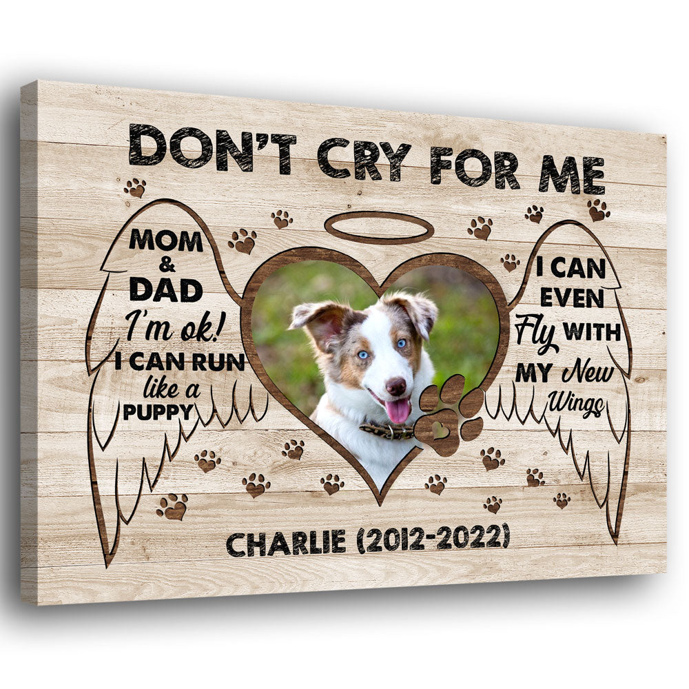 78840-Dog Fly With My New Wings Pet Memorial Personalized Canvas H0