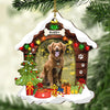 Dog House Shaped Photo Wood Ornament Personalized Gift For Dog Lover