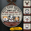 Dog Keep Door Closed Funny Personalized Wooden Sign