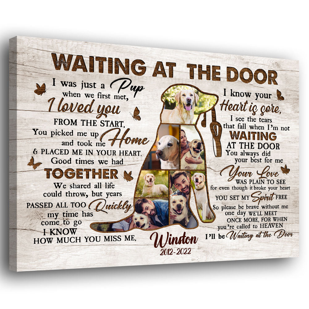 Dog Loss Labrador Memorial At The Door Sympathy Personalized Canvas