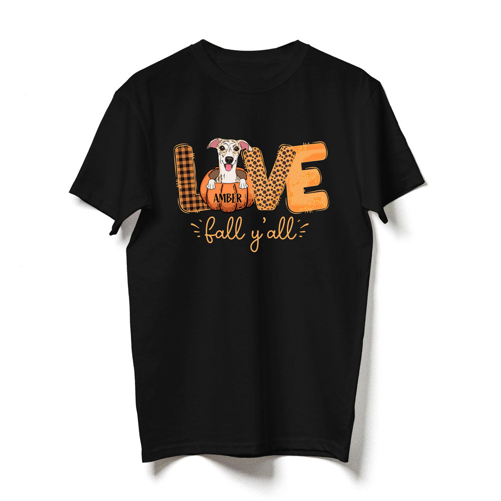 Dog Lovers Love Fall Y'all Autumn Personalized Shirt