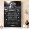 Dog Memorial Pet Remember Me With Smiles Not Tears Personalized Canvas