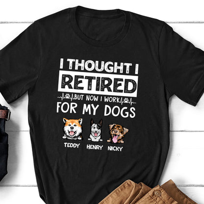 Dog Dad Retired Work For My Dog Mom Funny Personalized Shirt - Family Panda