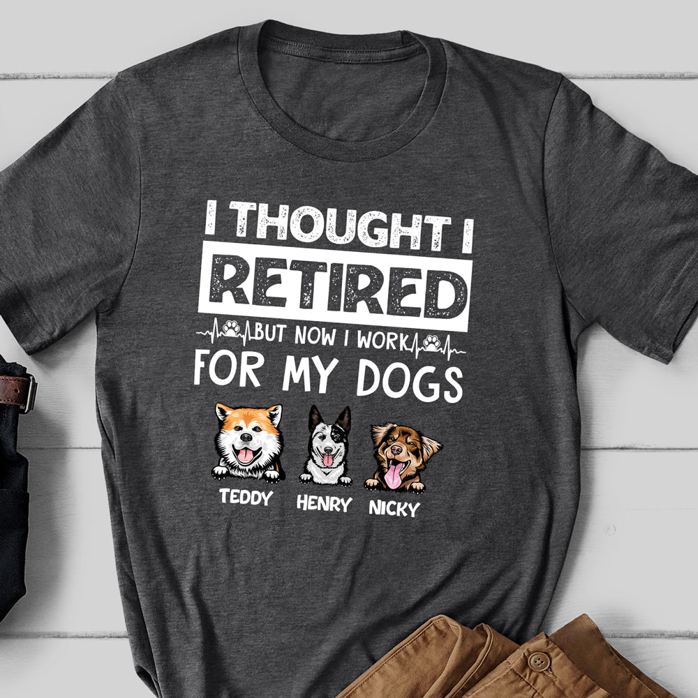 Dog Dad Retired Work For My Dog Mom Funny Personalized Shirt - Family Panda