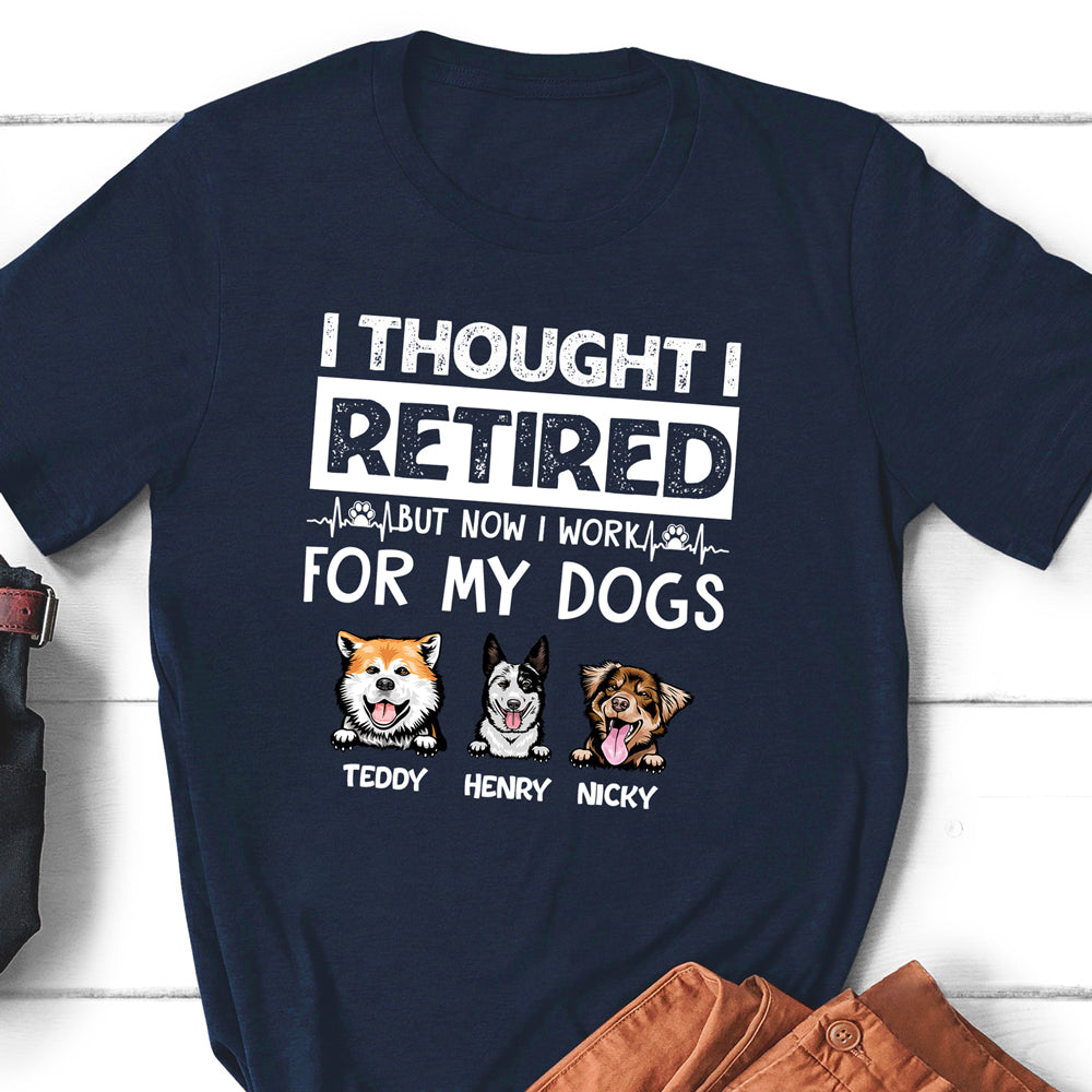 Dog Dad Retired Work For My Dog Mom Funny Personalized Shirt - Family Panda