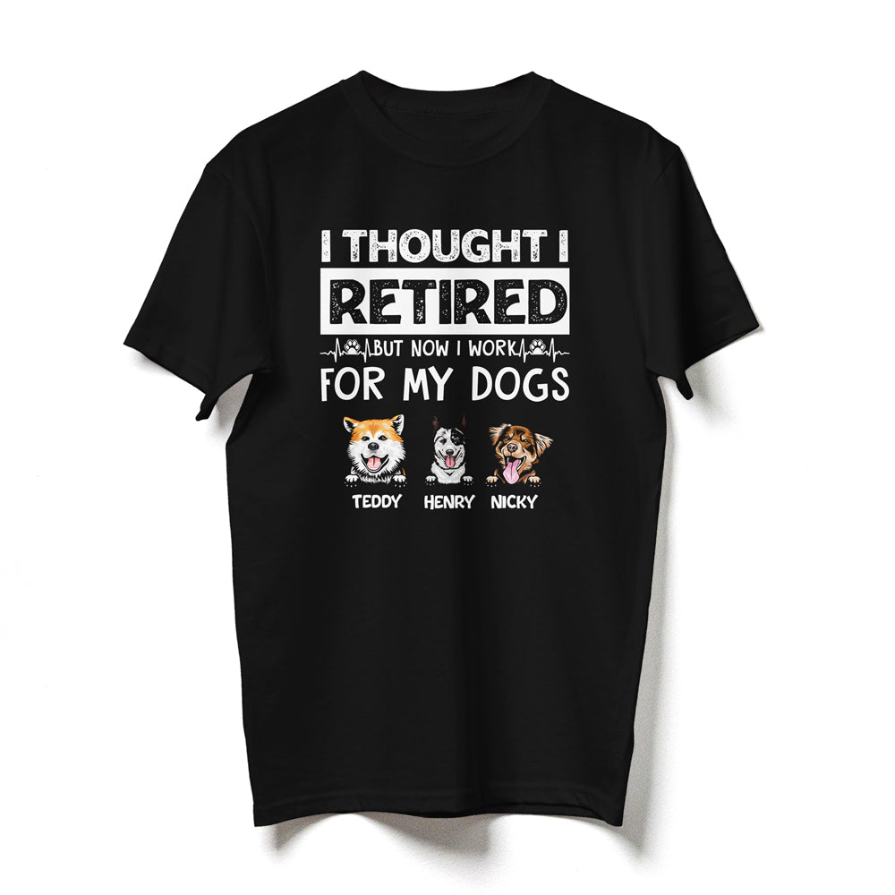 Dog Dad Retired Work For My Dog Mom Funny Personalized Shirt - Family Panda