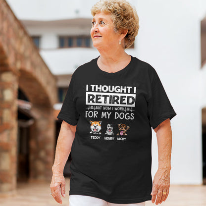 Dog Dad Retired Work For My Dog Mom Funny Personalized Shirt - Family Panda