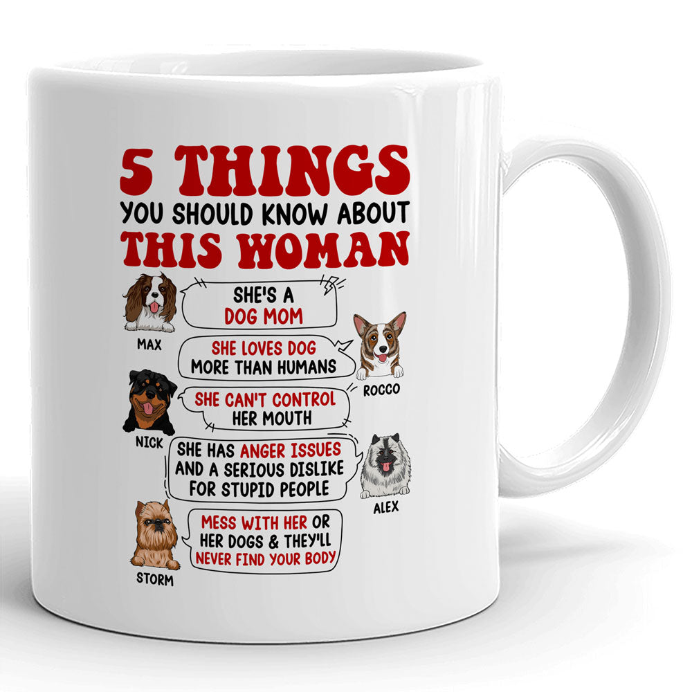 Dog Mom Dog Mama 5 Things Funny Personalized Mug