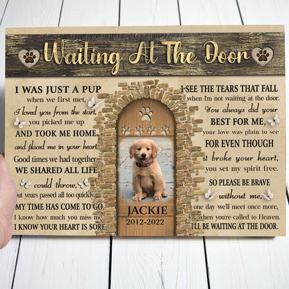 Dog Pet Memorial Waiting At The Door Personalized Canvas