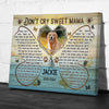 Don’t Cry Sweet Mama Dog Memorial Pet Loss Photo Personalized Canvas