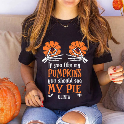 Don't Touch Skeleton Boob Girlfriend Halloween Personalized Shirt