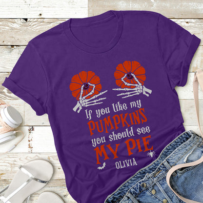 Don't Touch Skeleton Boob Girlfriend Halloween Personalized Shirt