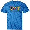 Peace love autism  tie dye hippie t shirt