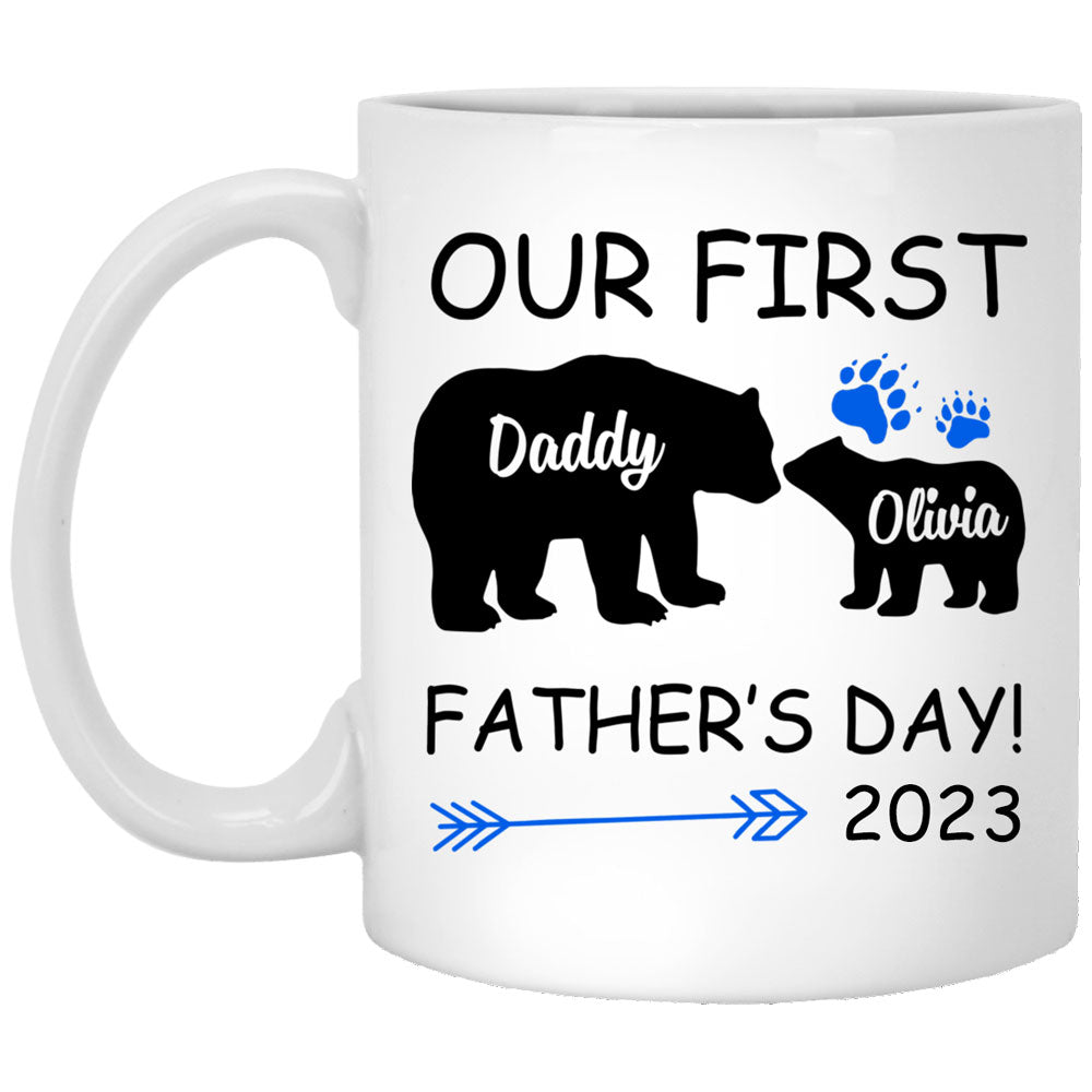 Personalized Our First Father's Day Daddy Olivia Mug  Gifts For New Dad