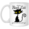 A little black cat goes with everything mug  gifts for cat lovers
