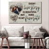 62481-Personalized Image Couples Wall Art Decor Gift For Her For Him Every Love Story Is Beautiful Canvas H1