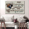 Personalized Image Couples Wall Art Decor Gift For Her For Him Every Love Story Is Beautiful Canvas