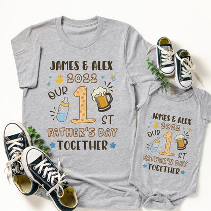Father's Day Expecting Dad 1st Meaningful Personalized Matching Shirt