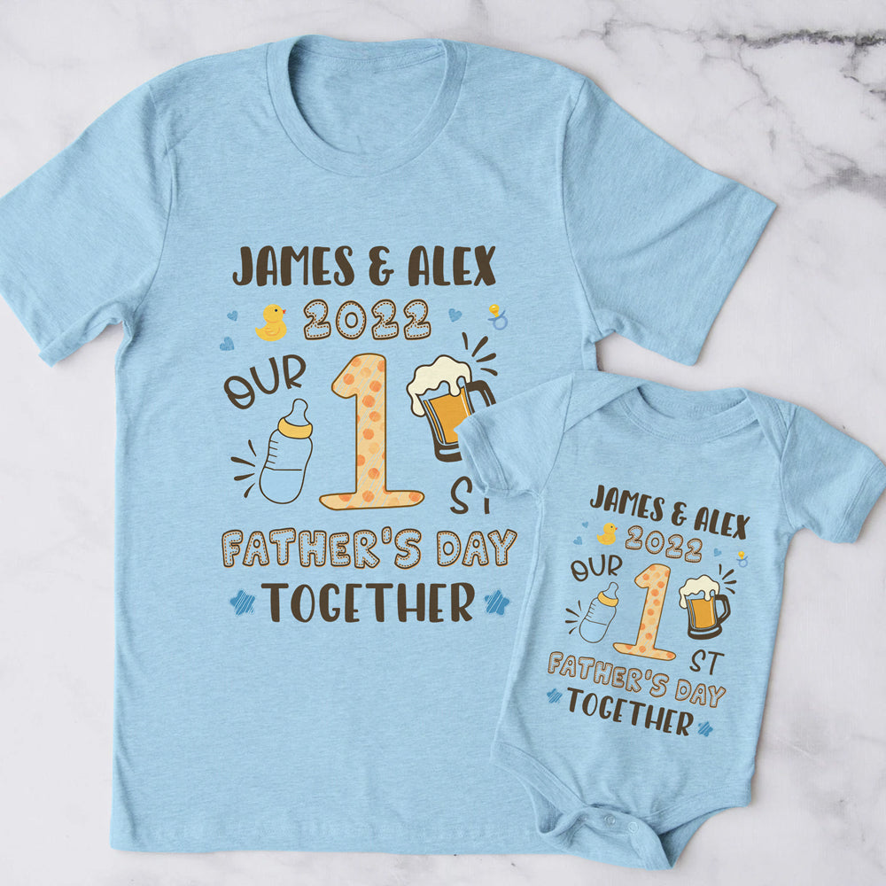 Father's Day Expecting Dad 1st Meaningful Personalized Matching Shirt