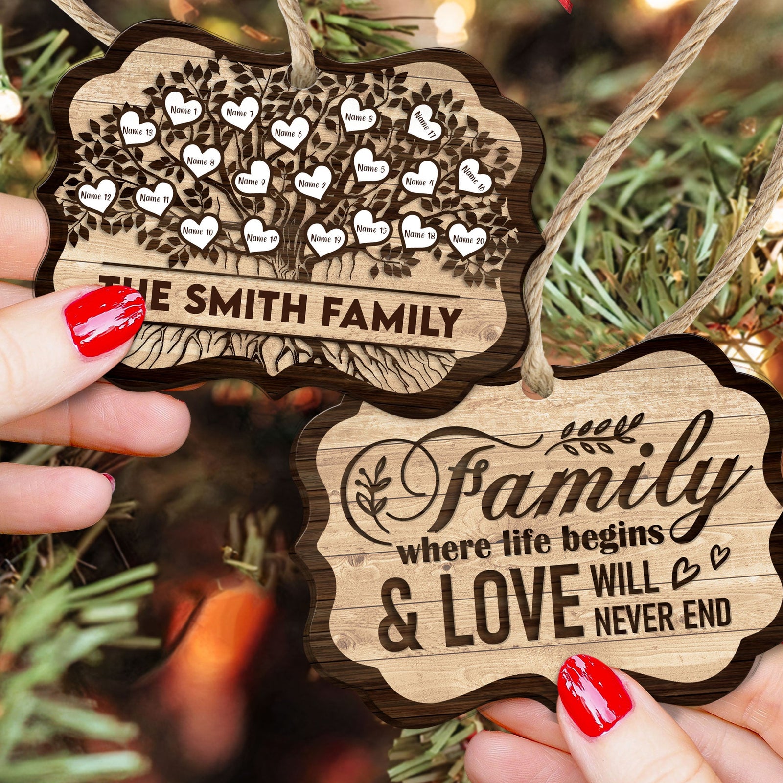 Where Love Will Never End Ornament Personalized Name Gift For Family