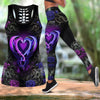 Purple Blue Couple Dragon Tank Top Legging Set