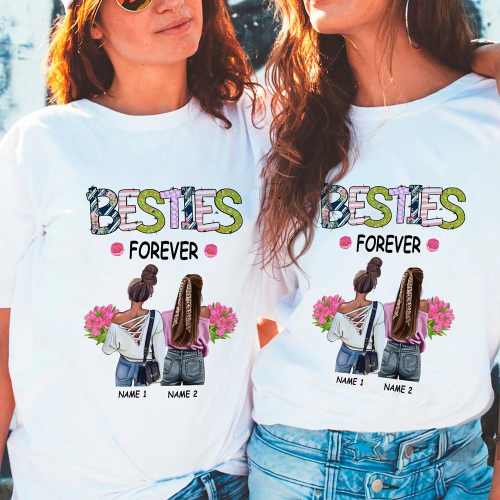 Personalized Besties Forever Tshirt