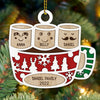 Marshmallow Family Member Wood Ornament Personalized Gift For Family