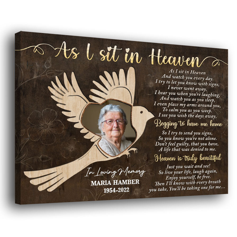 Family Member Sit In Heaven Memorial Personalized Canvas