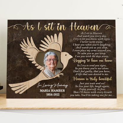 Family Member Sit In Heaven Memorial Personalized Canvas