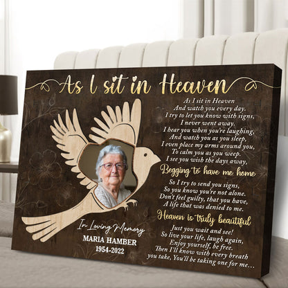 Family Member Sit In Heaven Memorial Personalized Canvas