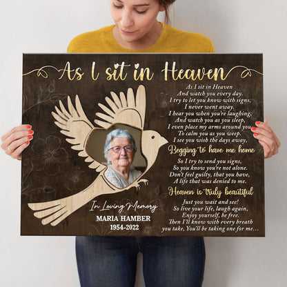 Family Member Sit In Heaven Memorial Personalized Canvas