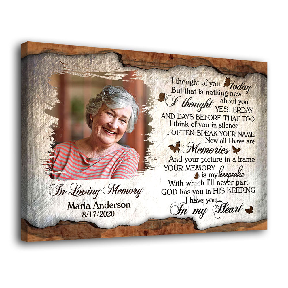 Family Member Though Of You Memorial Personalized Canvas
