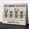 74550-Father&#39;s Day Best Buckin Dad Ever Personalized Canvas H3