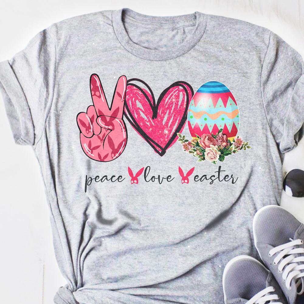 Easter Peace Love Easter  Bunny Shirt For Women