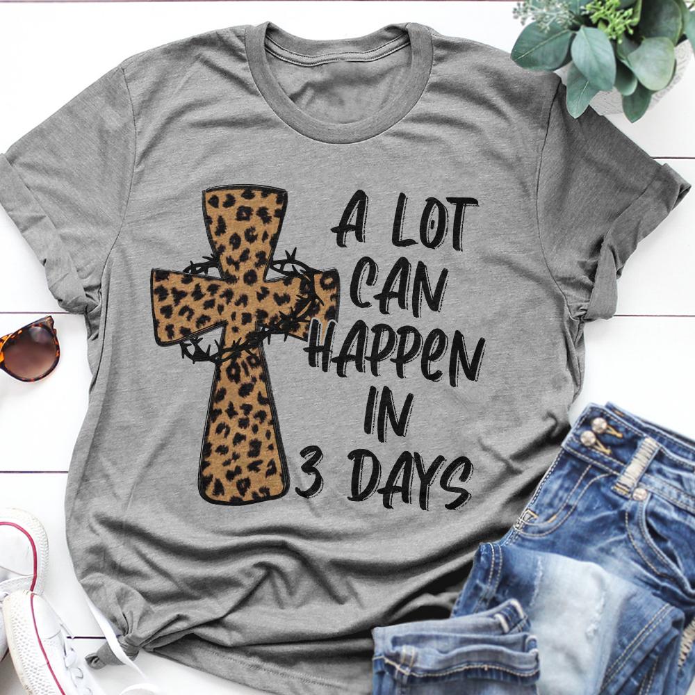 Easter Egg A Lot Can Happen In Three Days Floral Jesus Cross Tote Bag