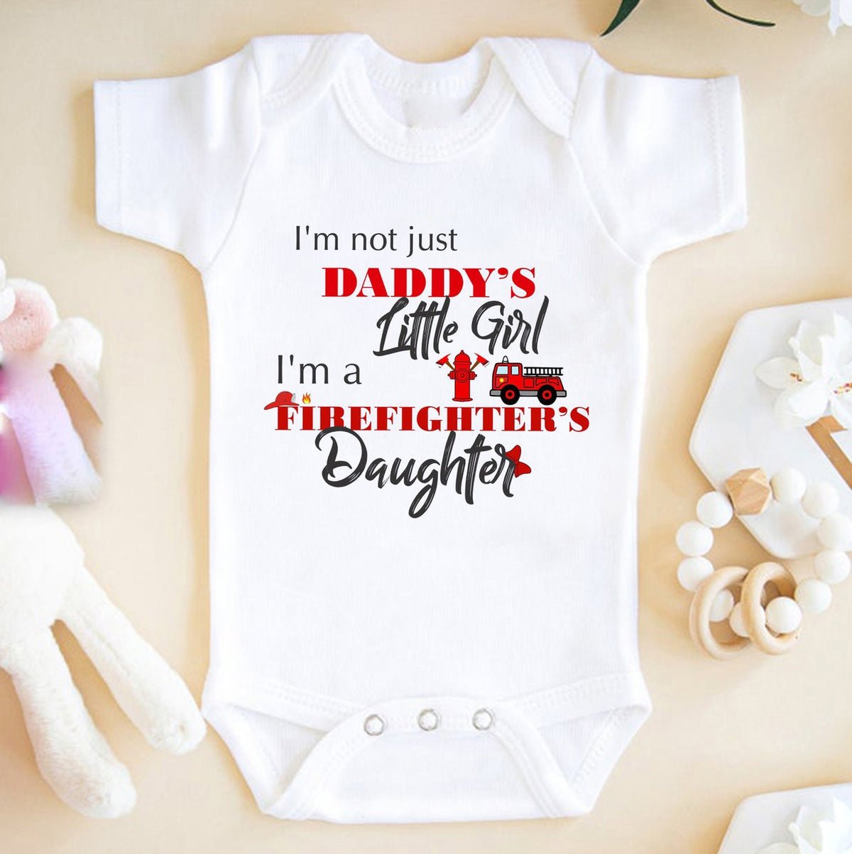 Firefighter Dad I'm A Firefighter's Daughter Onesie  Cute Onesies  Fathers Day Shirt