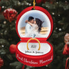 First Christmas Married Ring Box Ornament Personalized Gift For Couple