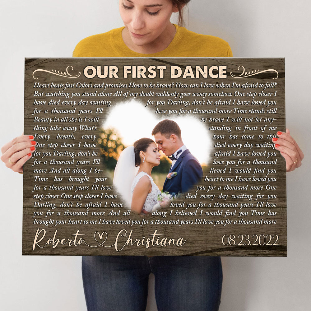 First Dance Song Lyrics Anniversary Wife Husband Personalized Canvas - Vista Stars pic