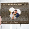 First Dance Song Lyrics Anniversary Wife Husband Personalized Canvas