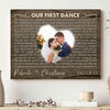 First Dance Song Lyrics Anniversary Wife Husband Personalized Canvas