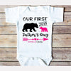Personalized Our First Father&#39;s Day Baby Bear Onesie  Baby Gift