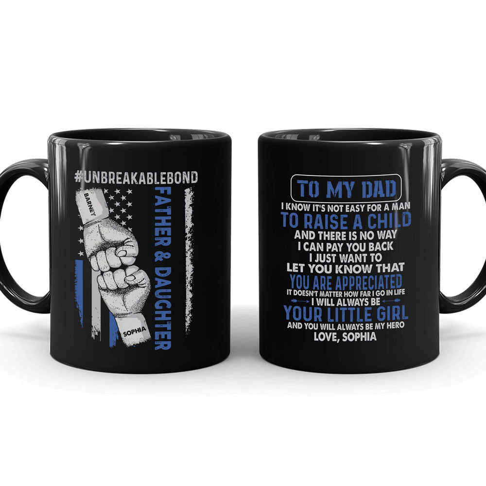 For Dad From Daughter To My Father My Hero Meaningful Personalized Mug