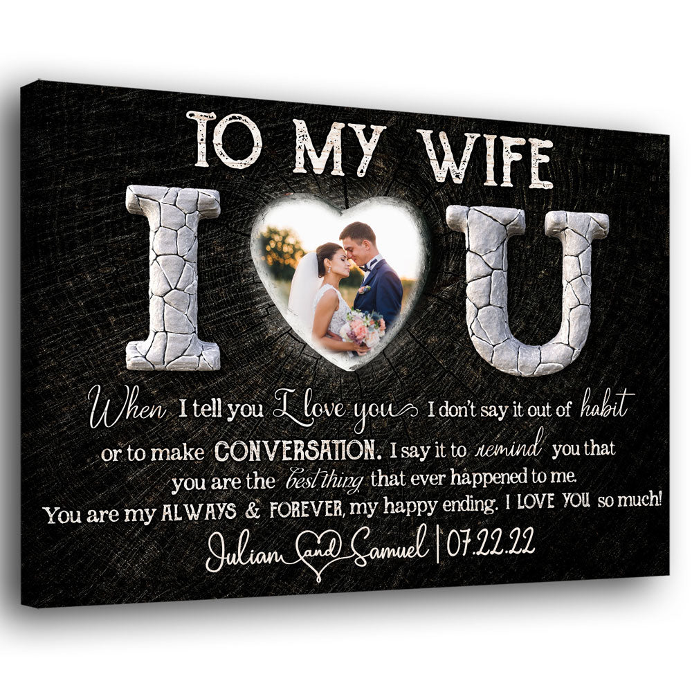 For Wife From Husband Romantic Wedding Anniversary Personalized Canvas