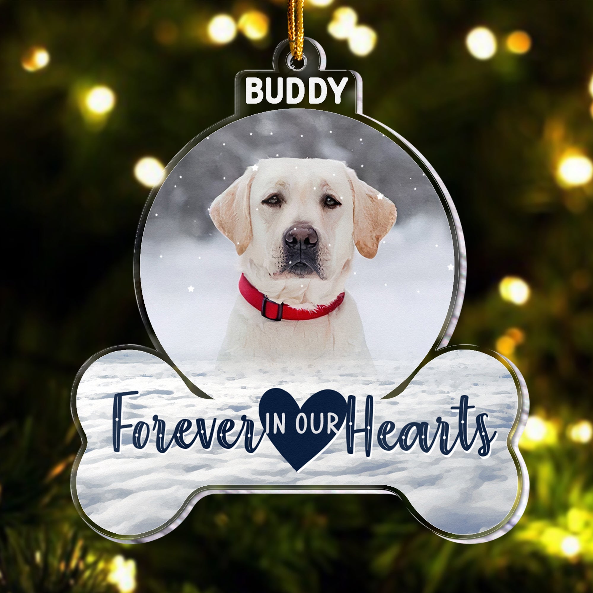 Forever In My Heart Ornament Personalized Photo Dog Memorial Gift