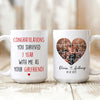 Funny Couple Anniversary You Survived Me Boyfriend Personalized Mug