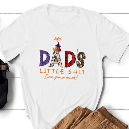 Funny Daddy's Little Shits Dad Kids Halloween Personalized Shirt